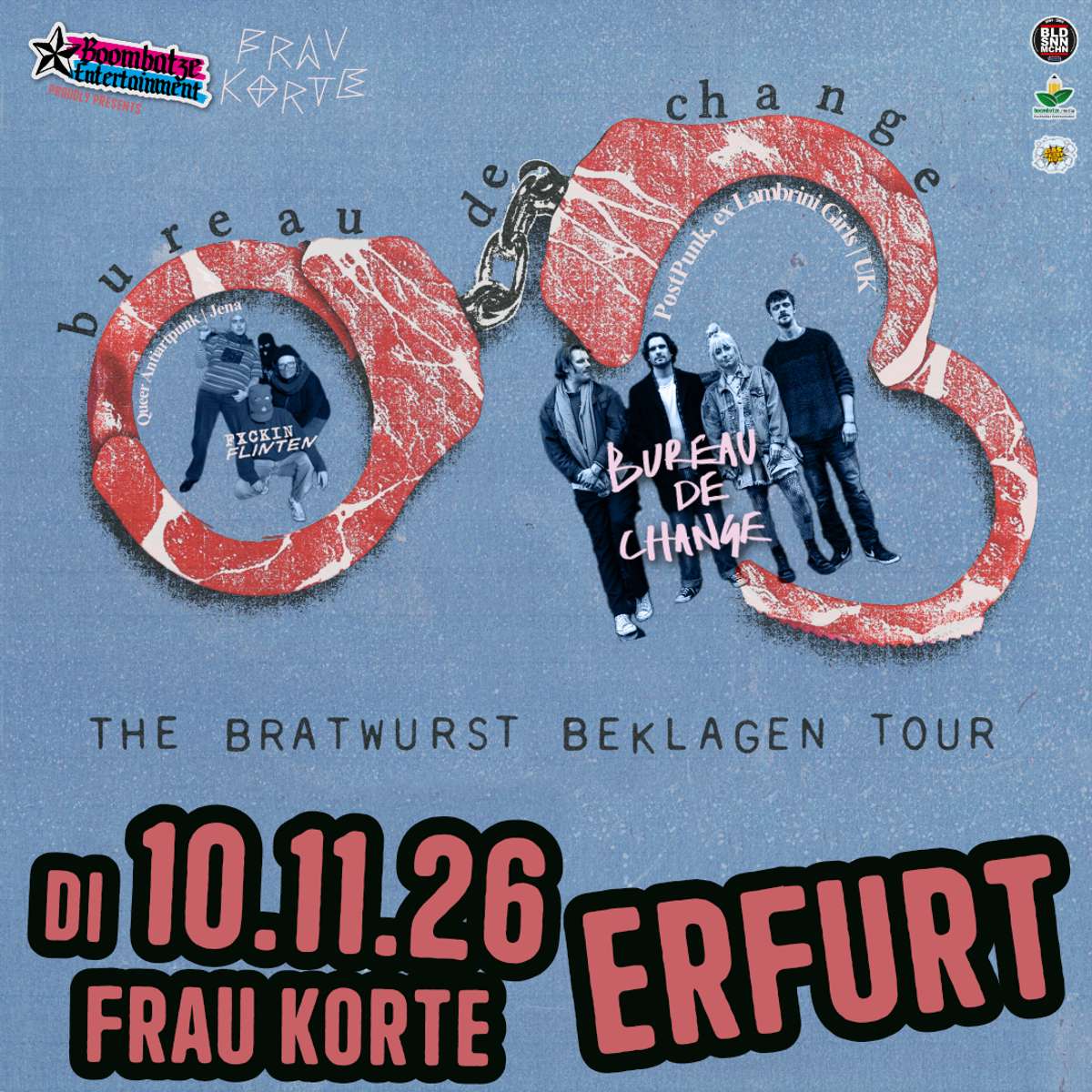 BUREAU DE CHANGE [UK] + FXCKIN FLINTEN [J] | 10.11.26 Frau Korte Erfurt Di. 10.11.2026 | Bild 1