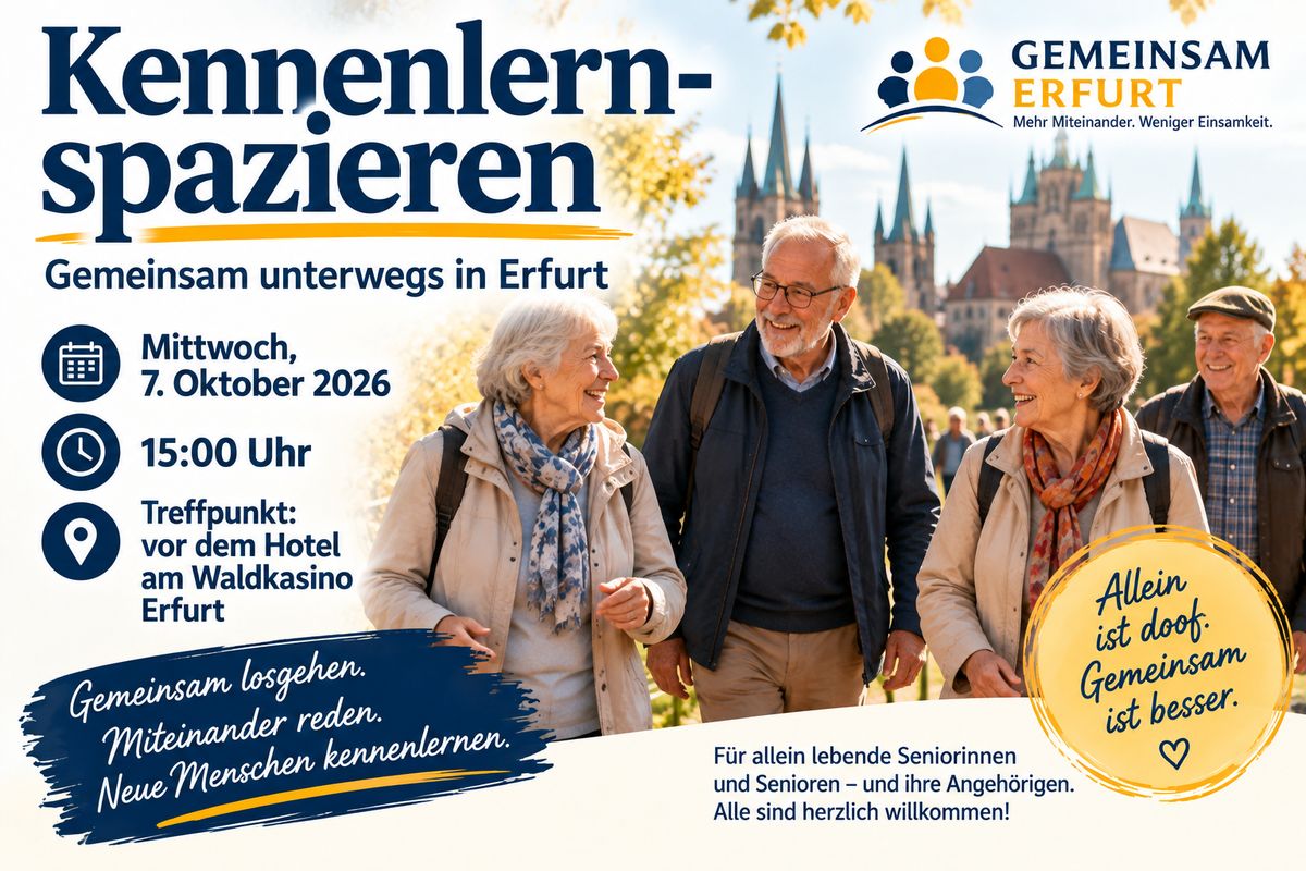 Kennenlernspazieren – gemeinsam unterwegs – für allein lebende SENIOREN Mi. 07.10.2026 | Bild 1