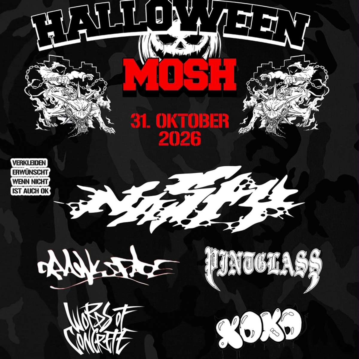 Nasty + Support im Kalif Storch Erfurt  Sa. 31.10.2026 | Bild 1