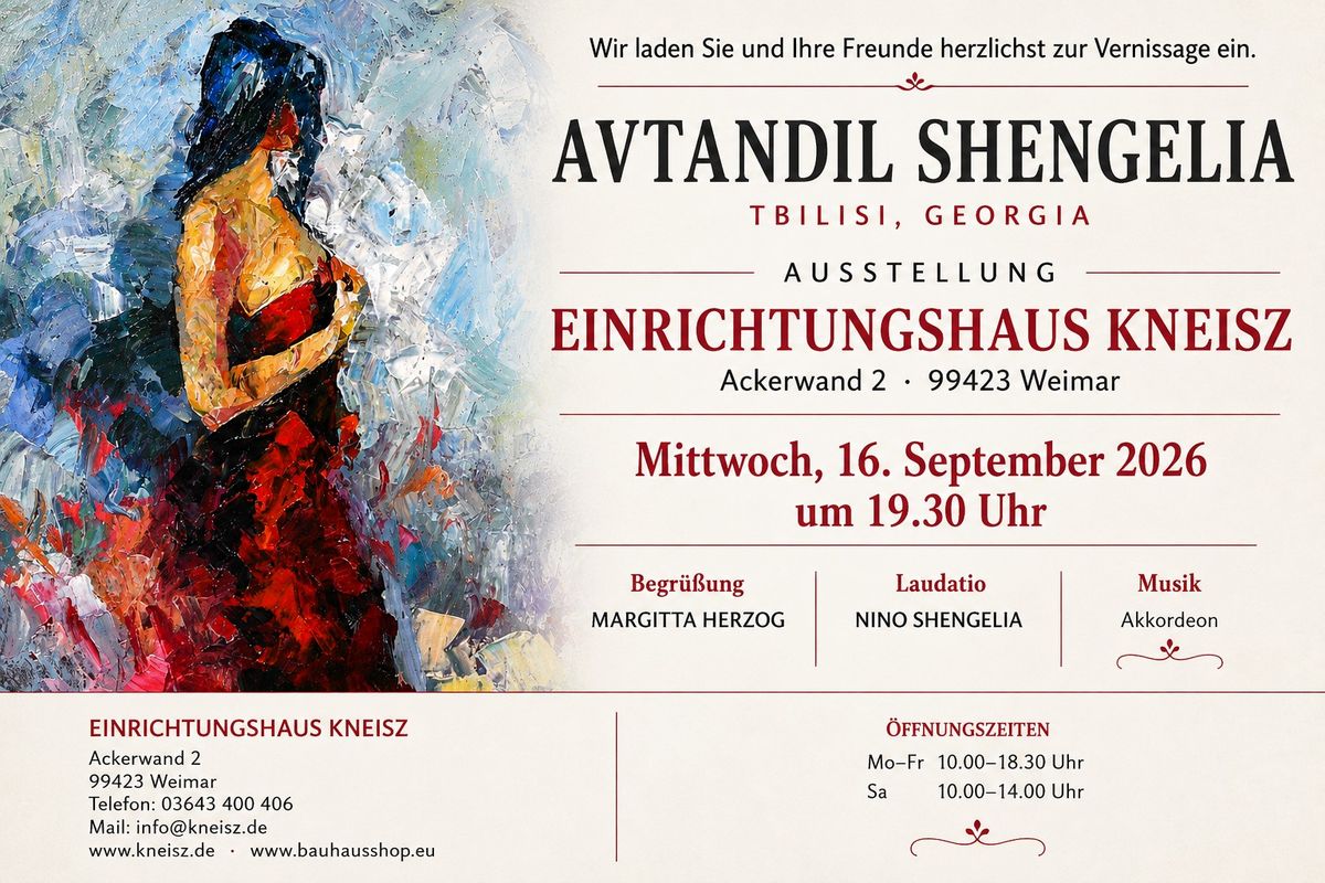 Ausstellung des Künstlers AVTANDIL SHENGELIA Mi. 16.09.2026 | Bild 1